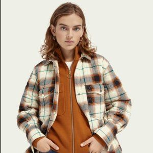 Scotch & Soda Loose fit quilted shirt jacket, Size S